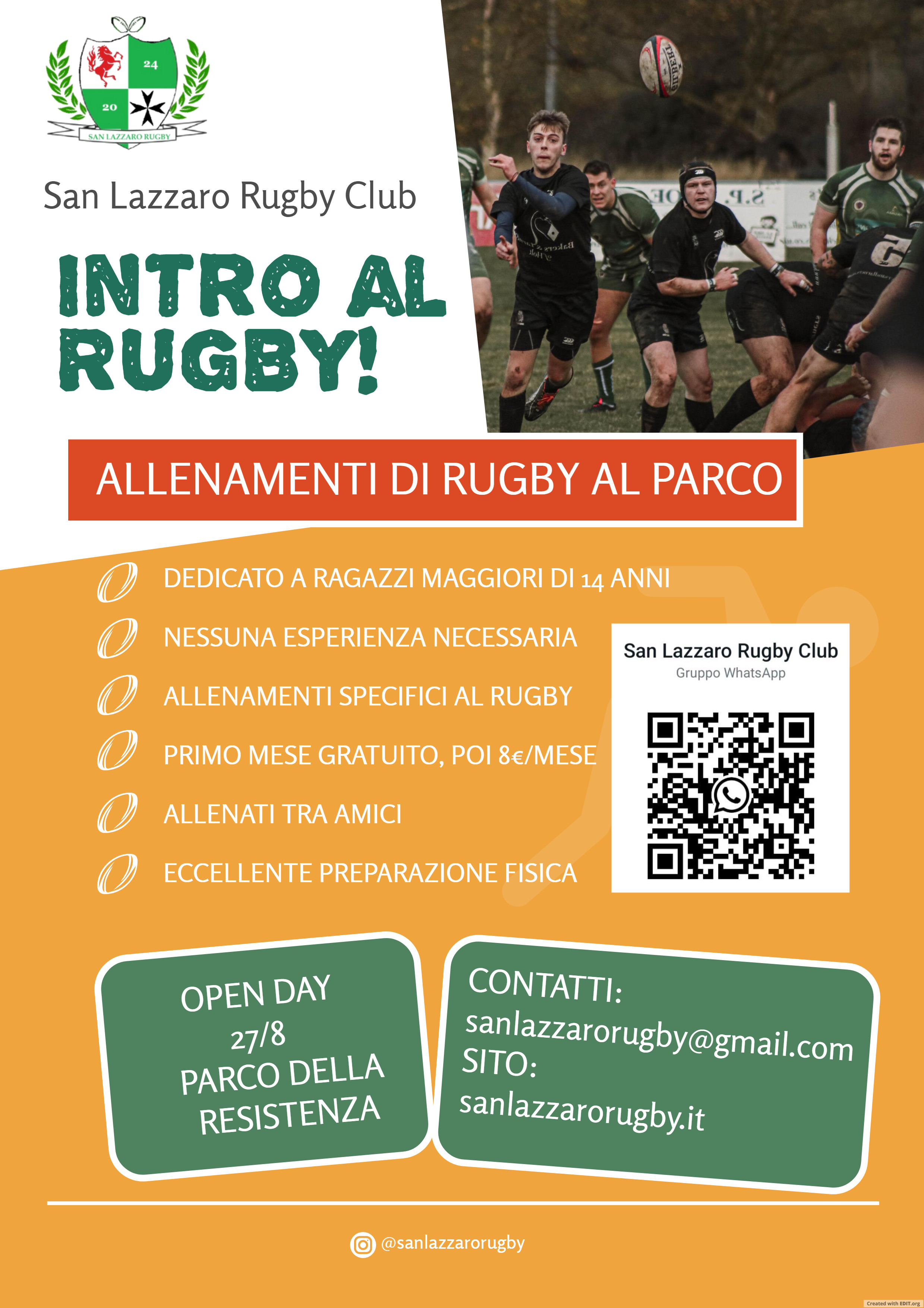 Volantino del San Lazzaro Rugby Club